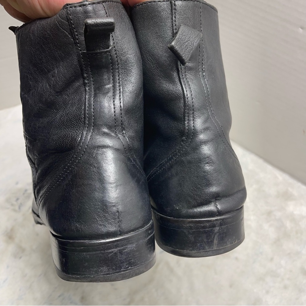 Vero Cuoio Mens Black Leather Almond Toe Made In Italy Size 8.5 - Picture 10 of 14